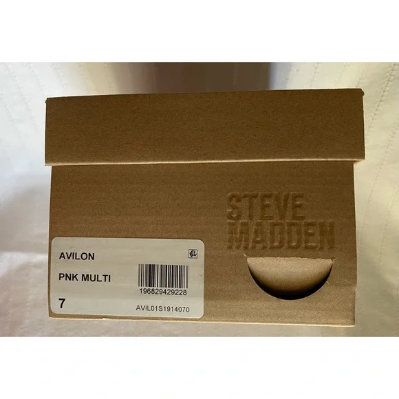 Steve Madden Avilon Feather and Rhinestone Slide Dress Sandals in Pink - Picture 9 of 9